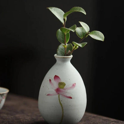 Hand Painted Vintage Floral Mini Vase